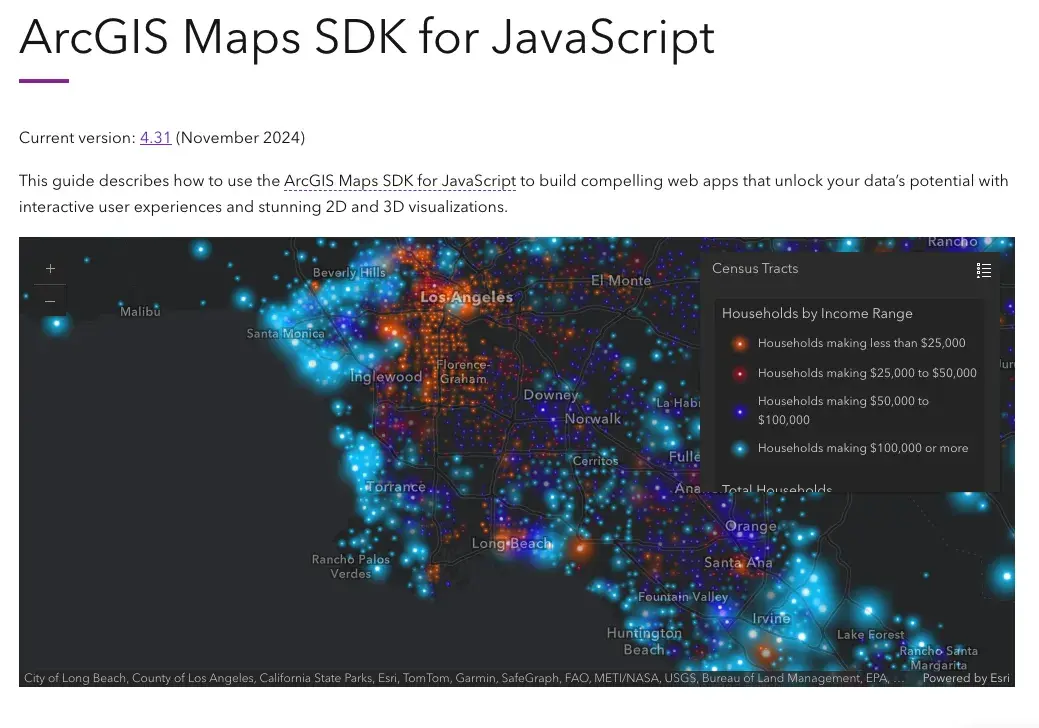 arcgis api interface