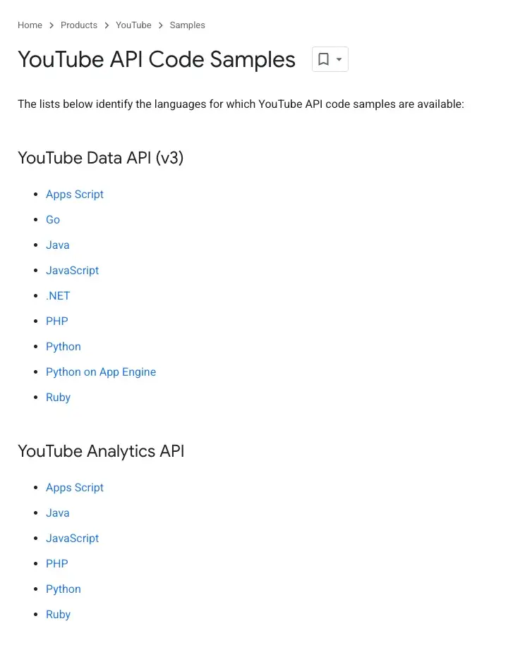 free api to sue from youtube