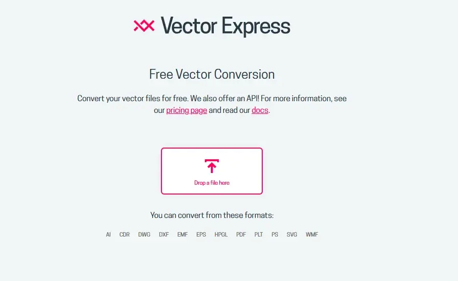 vector express file conversion page