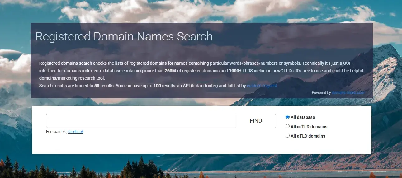 domains search page