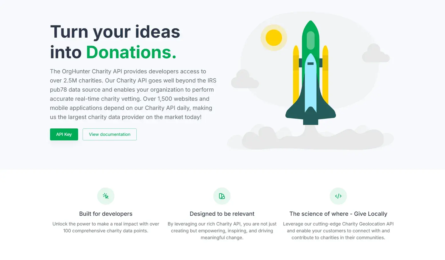 charity search api homepage