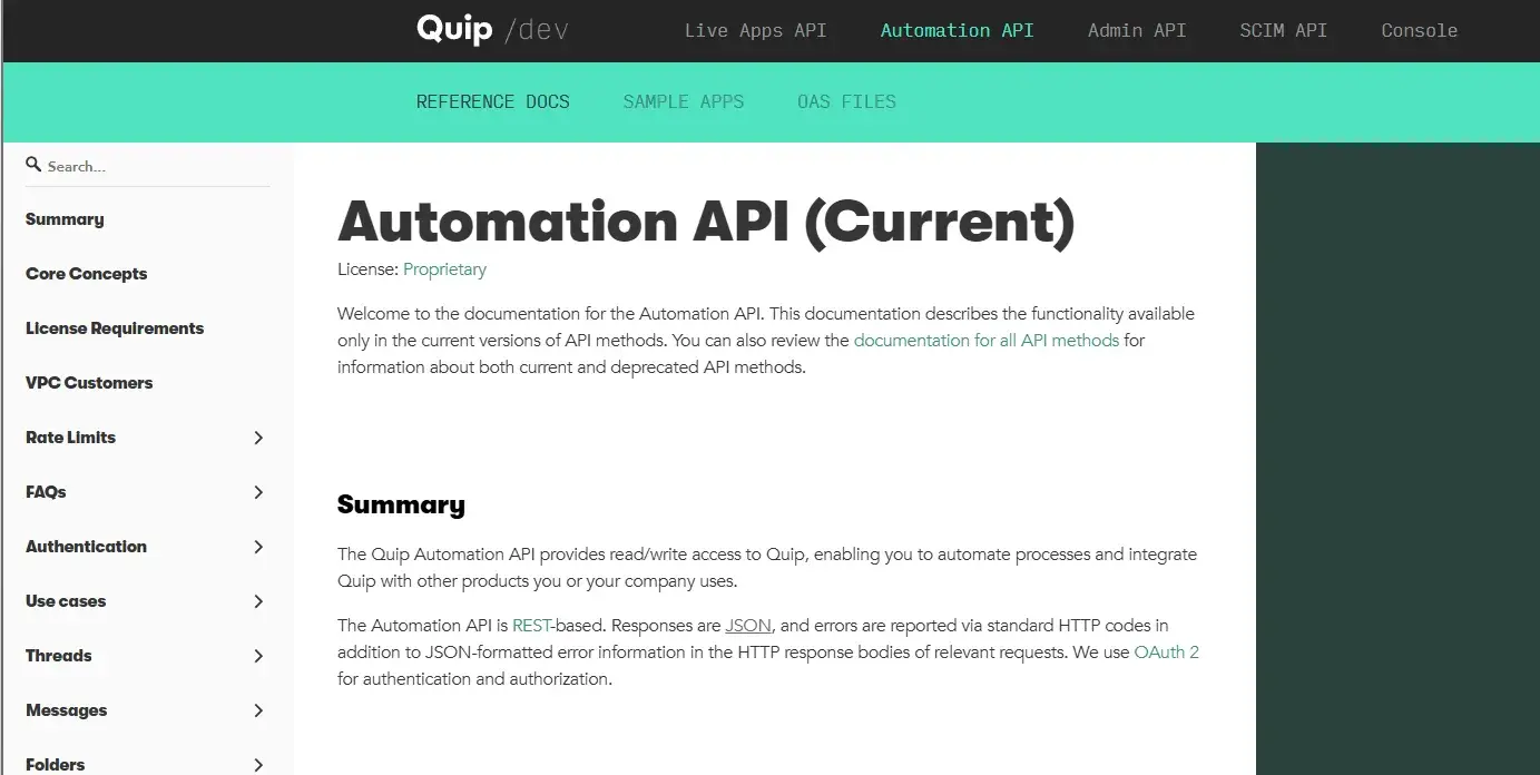 quip automation api