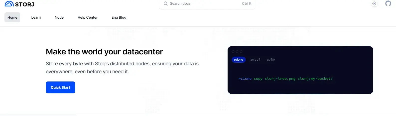 storj api homepage