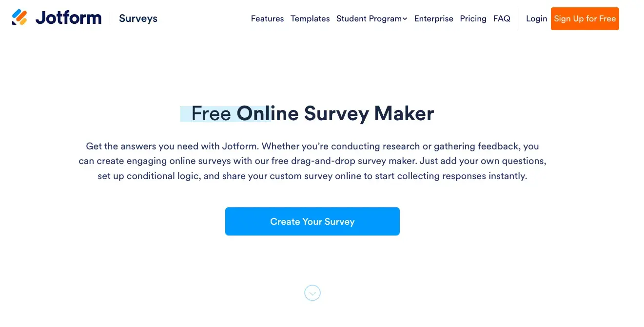 free survey maker, jotform