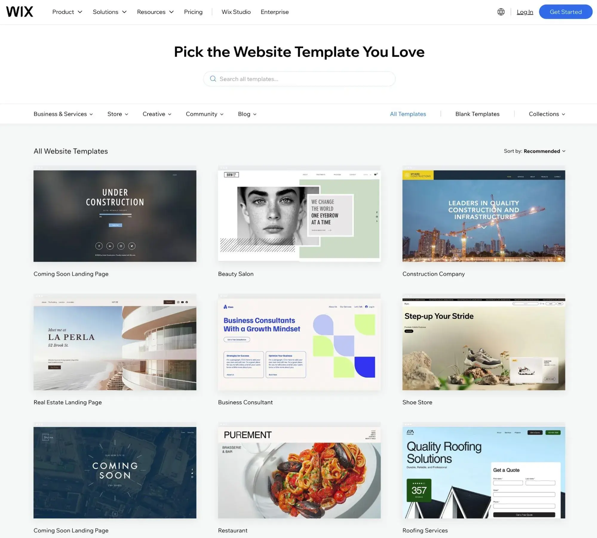 an example of wix website design templates.