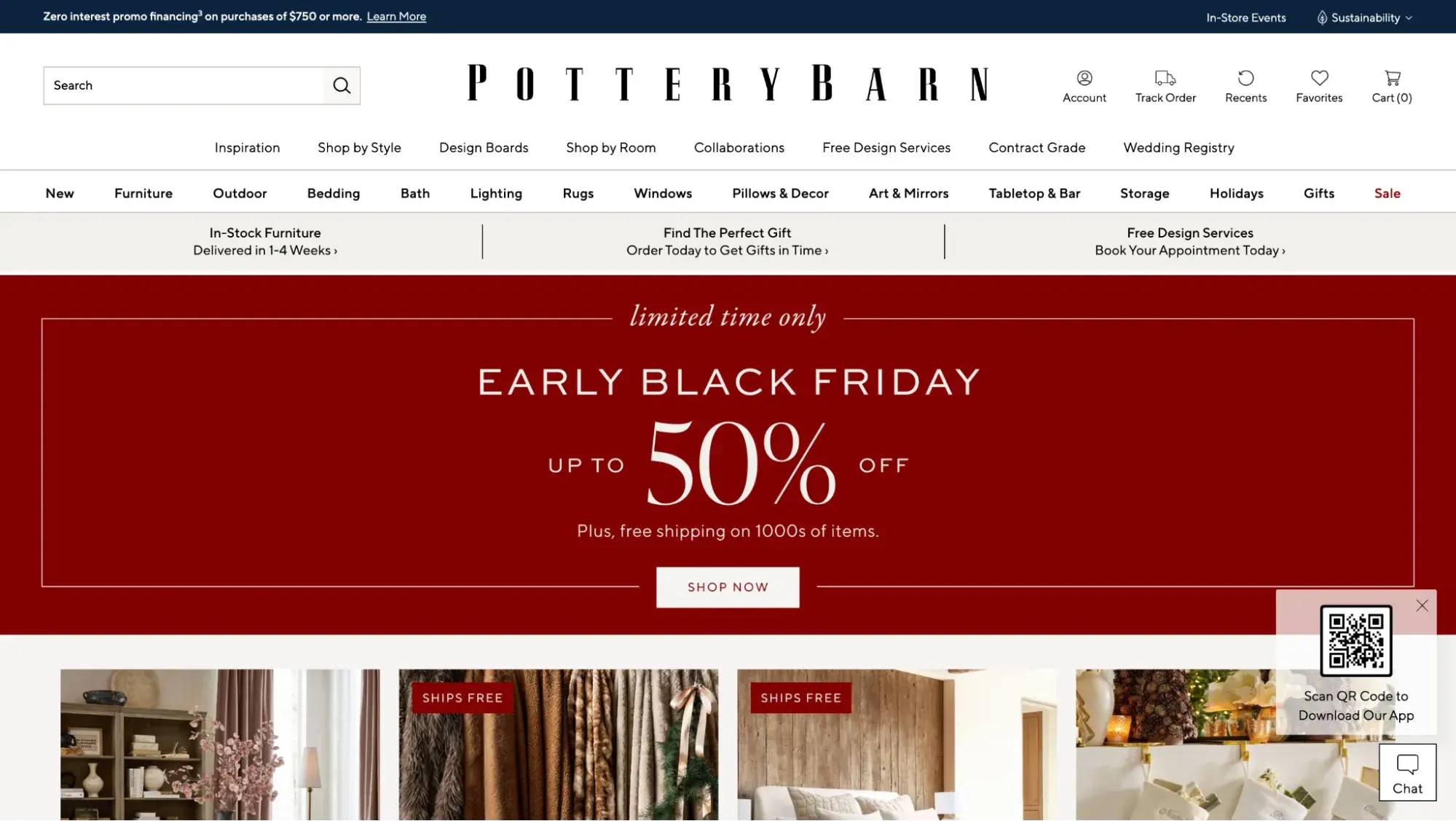 pottery barn best websites for furniture