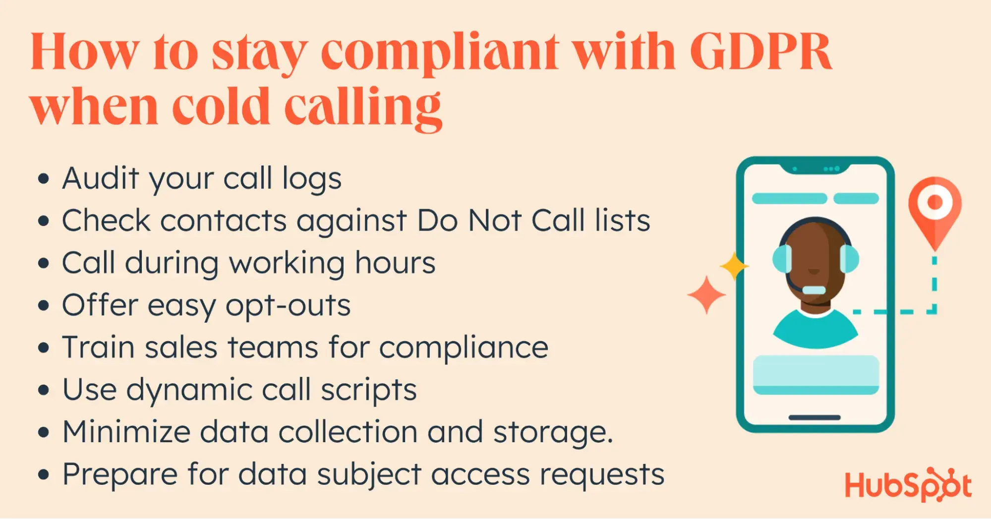 list of ways to stay compliant with GDPR when cold calling