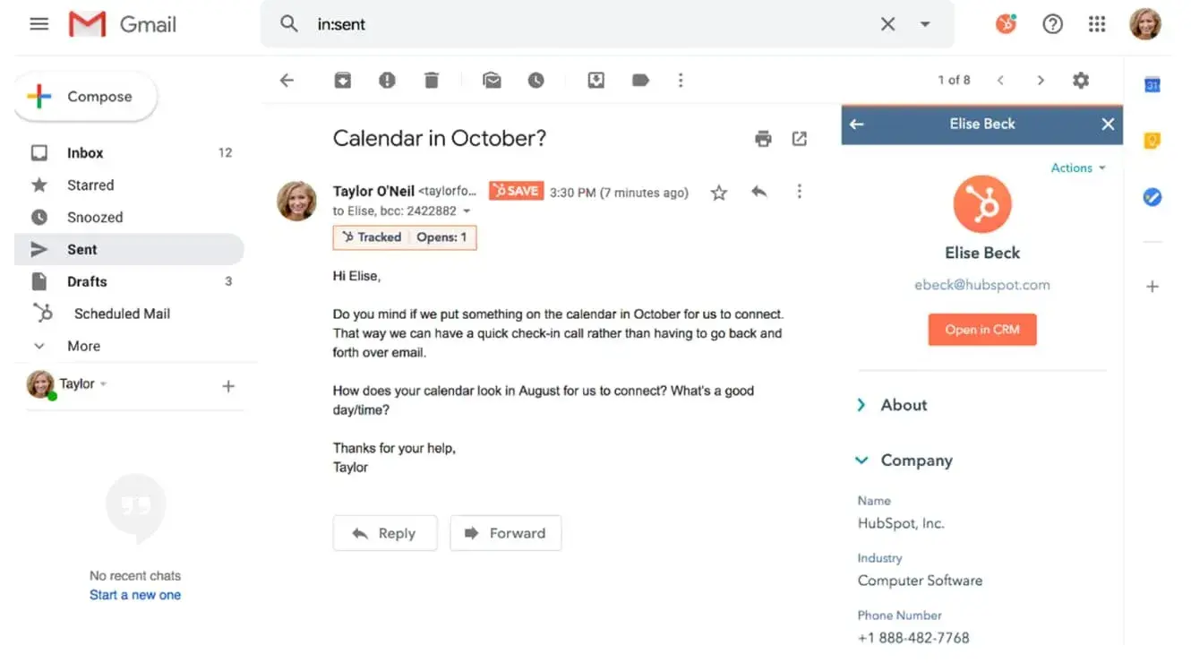 hubspot offers a powerful gmail crm integration.