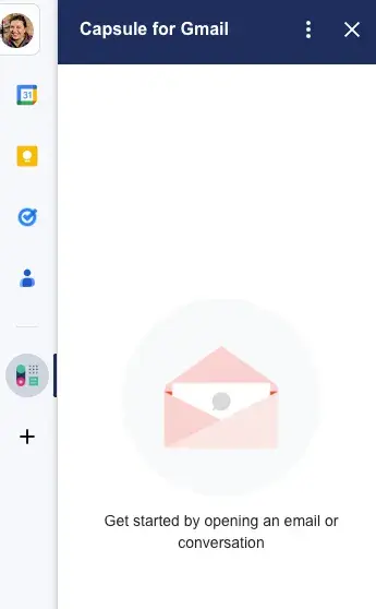 after clicking on an email, capsule will ask if you want to add them to your gmail crm.