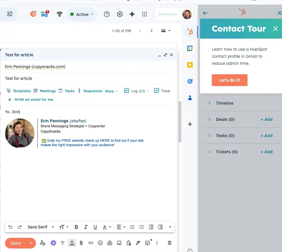 gmail crm with hubspot is easy to use right away.