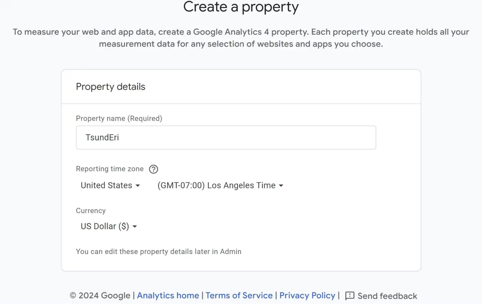 create a property; google analytics tutorial