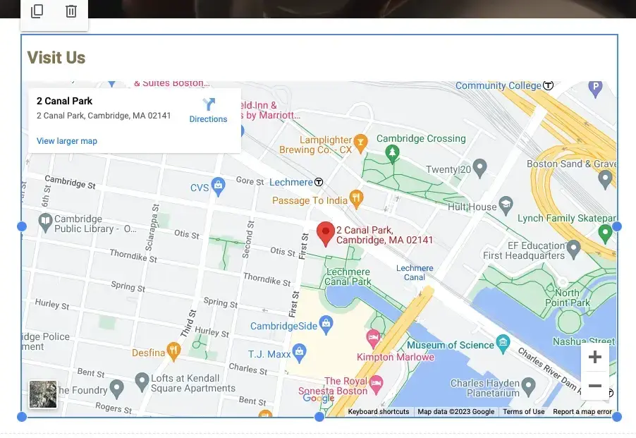 how to make a website with google sites: add map