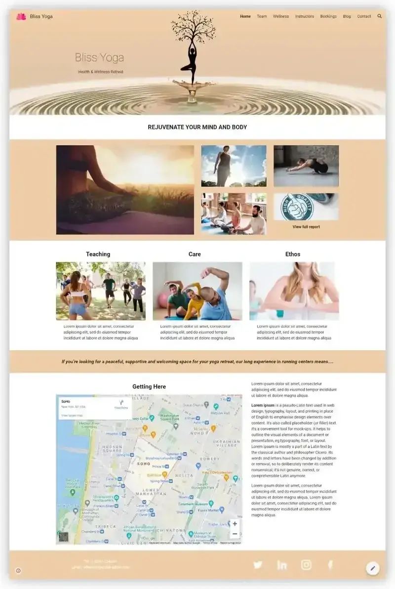 google site template: leisure template