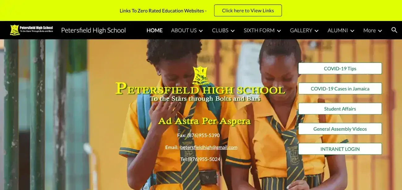 google site example: Petersfield high school