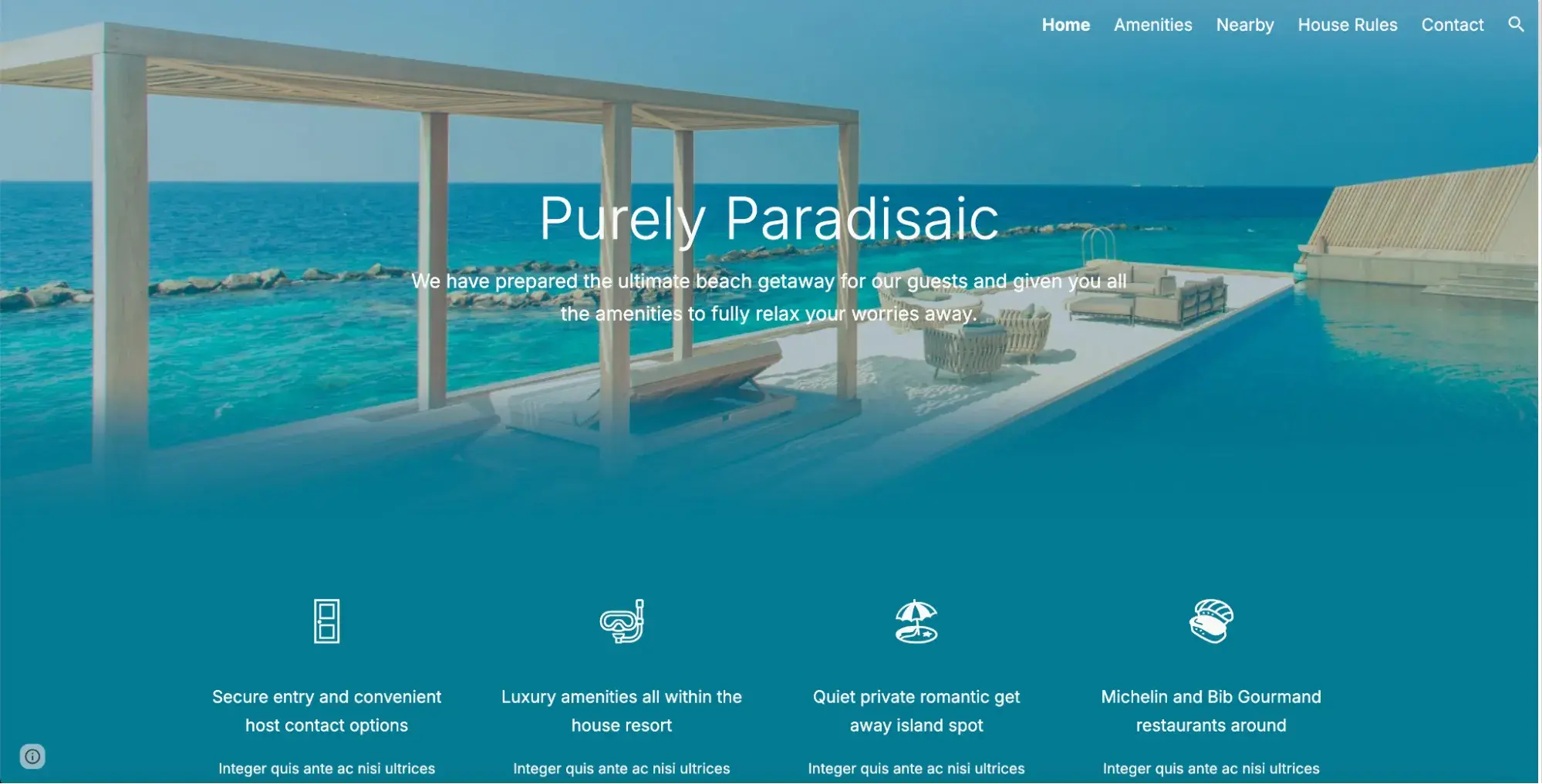 Google Sites template for vacation rentals