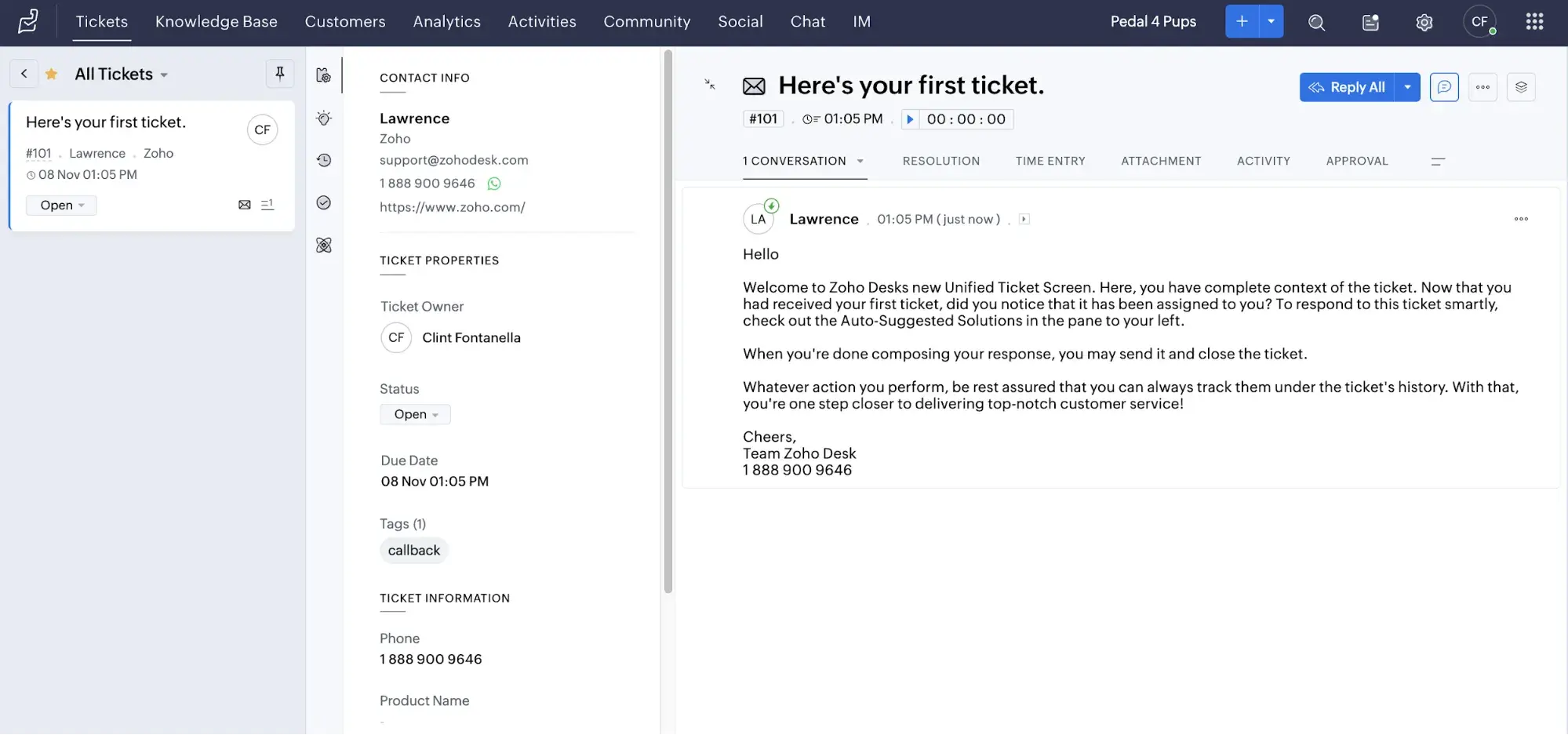 Zoho help desk and ticketing system preview