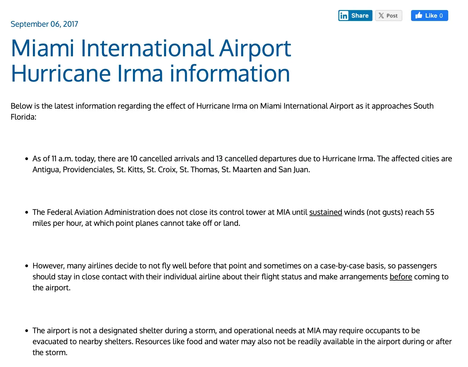 holding statement example, hurricane irma