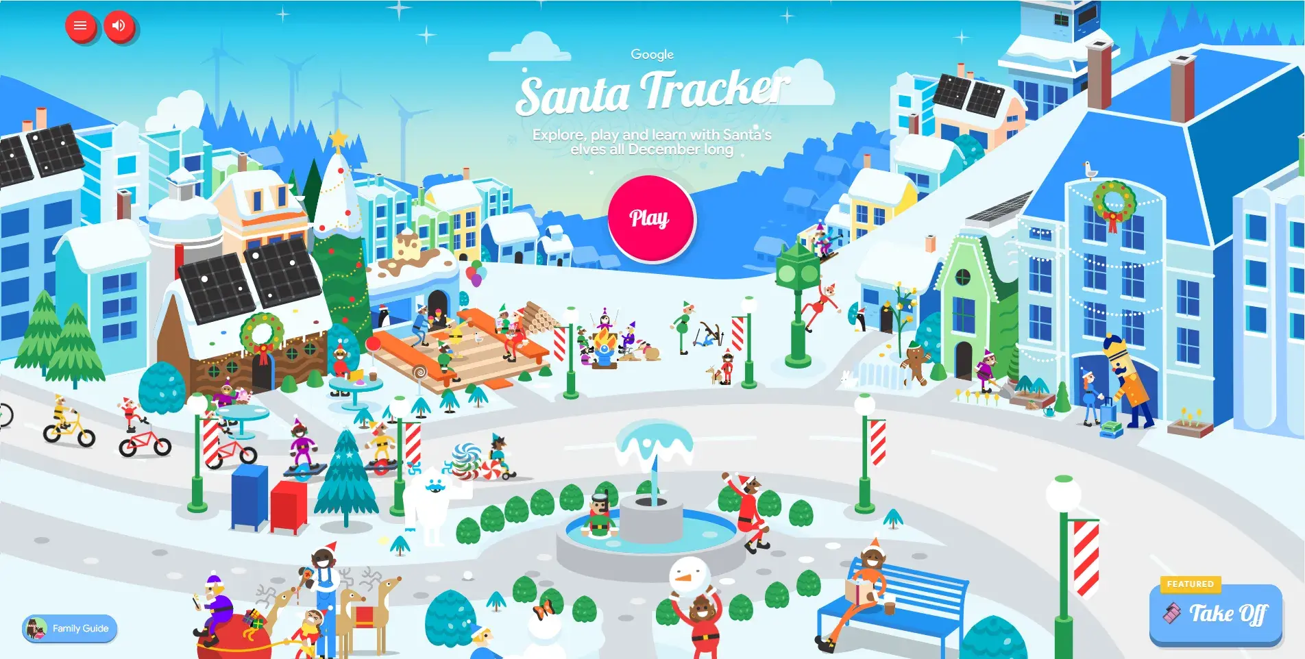 Image shows Google's Santa Tracker from previous years.