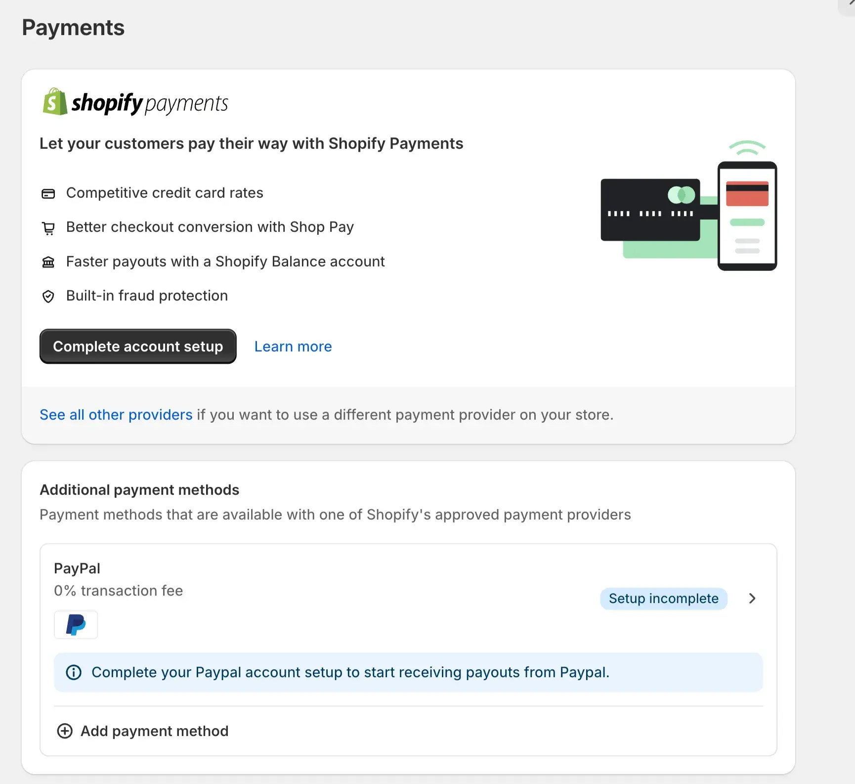 shopify payments dashboard