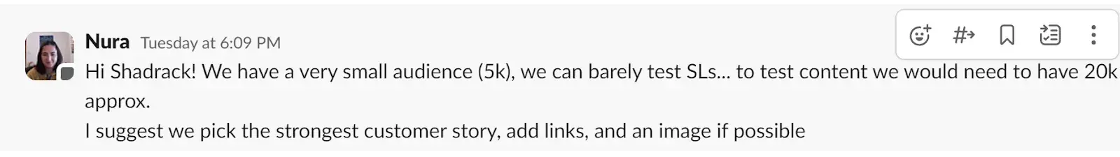 Comment from a colleague on determining statistical significance