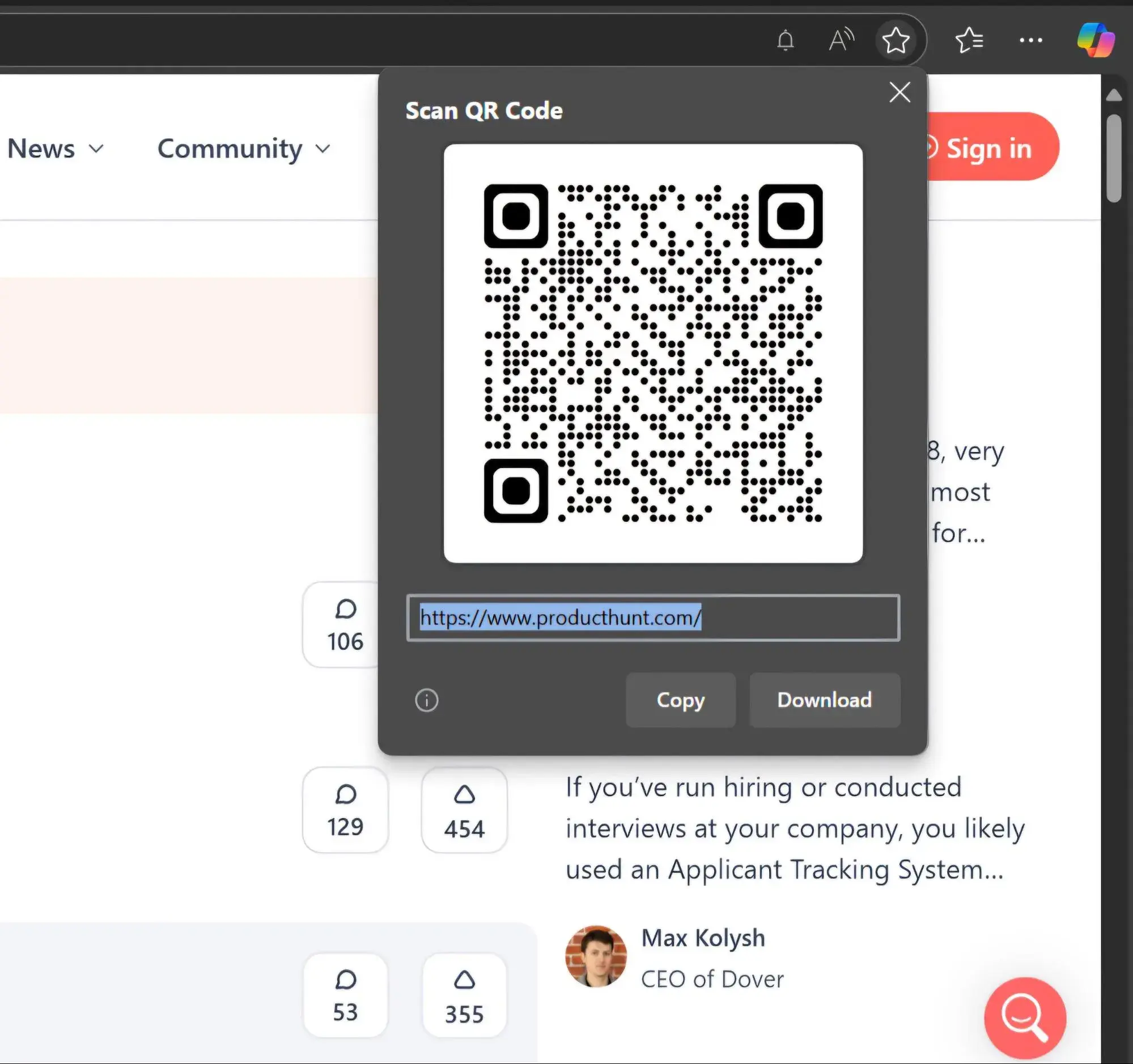 how to make a qr code, qr code pop up on microsoft edge