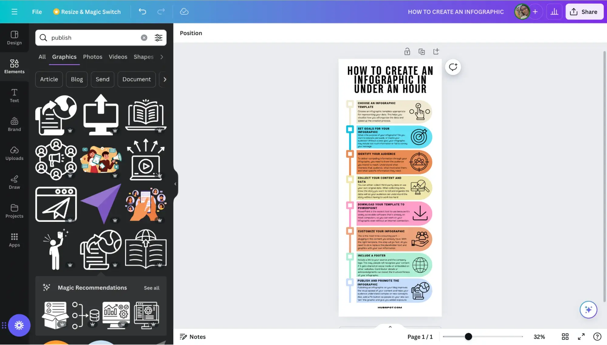 customize the design of the infographic template