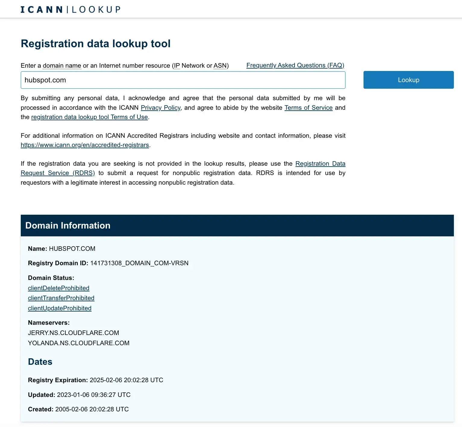 ssl certificate ICANN lookup