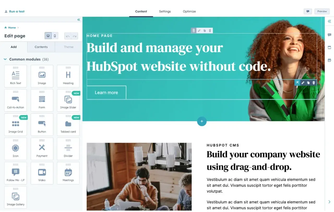 easiest way to build a website with hubspot website builder