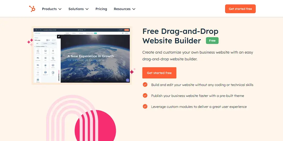 HubSpot Drag-and-Drop website builder