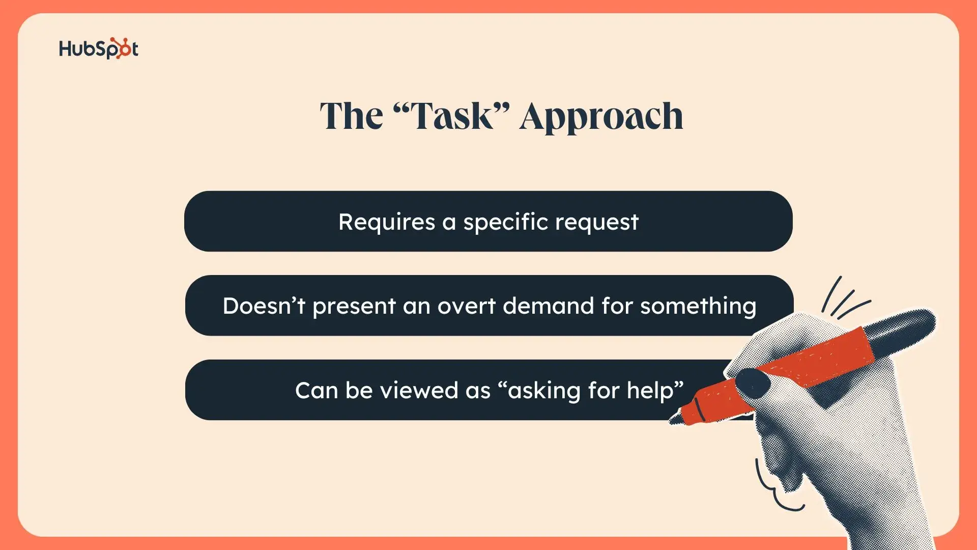 graphic showcasing the key aspects of the task cold calling approach