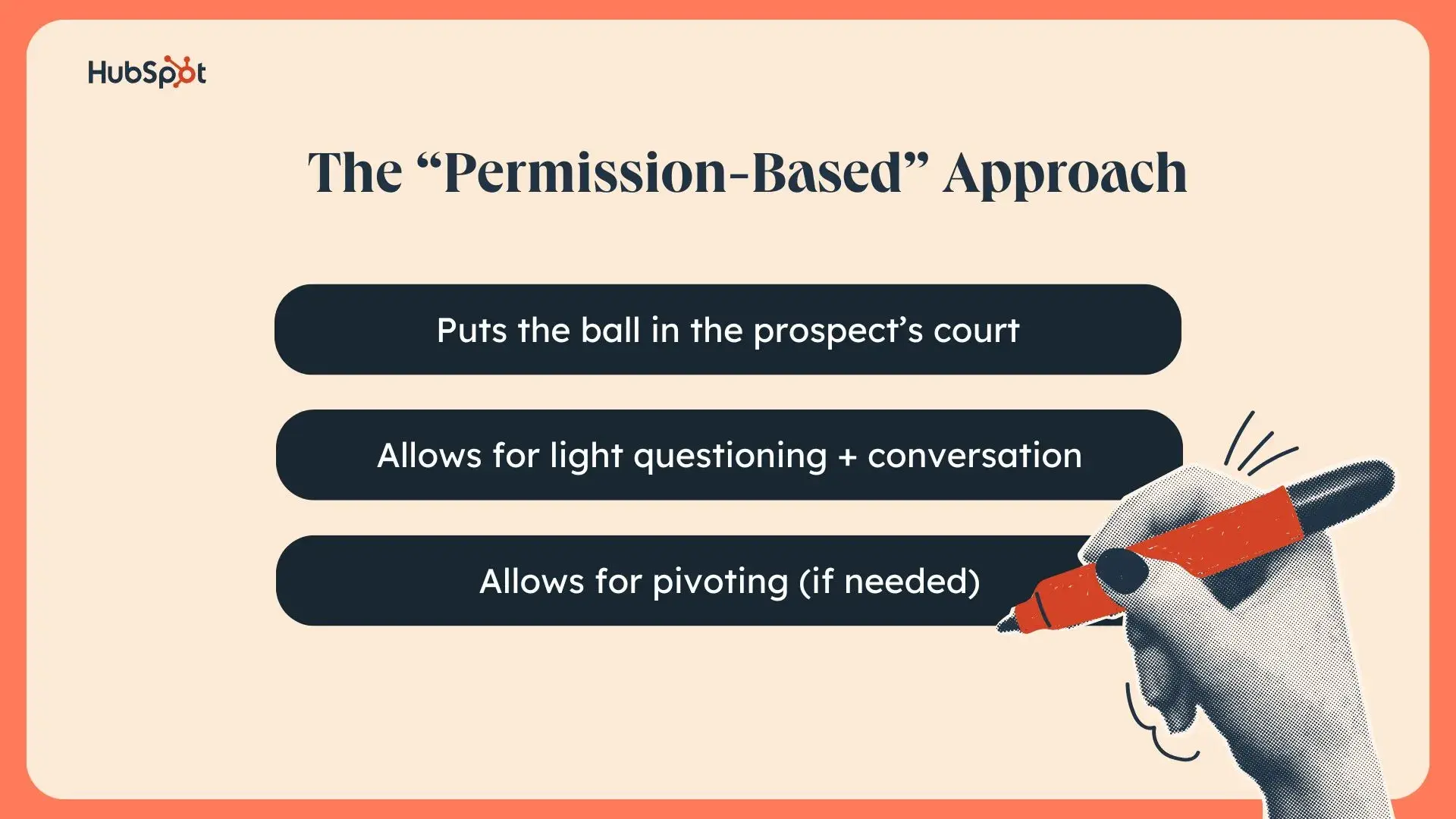 graphic showcasing the key aspects of the permission-based cold calling approach