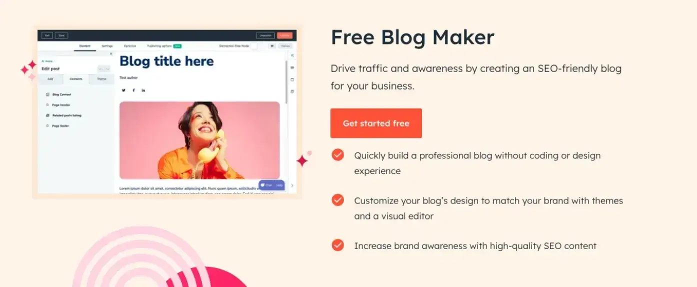 HubSpot's free blog making tool