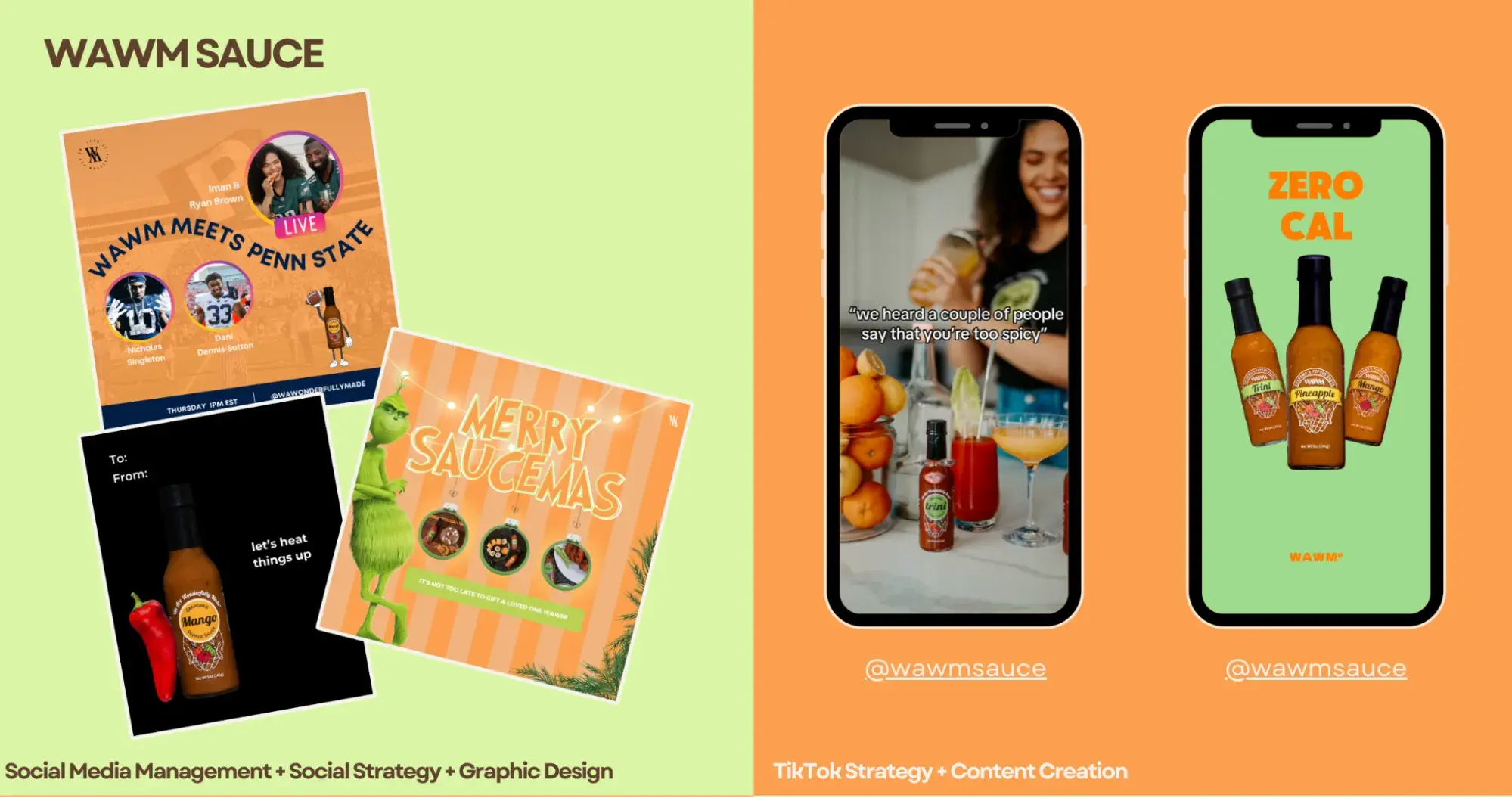 a screenshot of jasmine kings wawm sauce content creation example from her digital social media portfolio