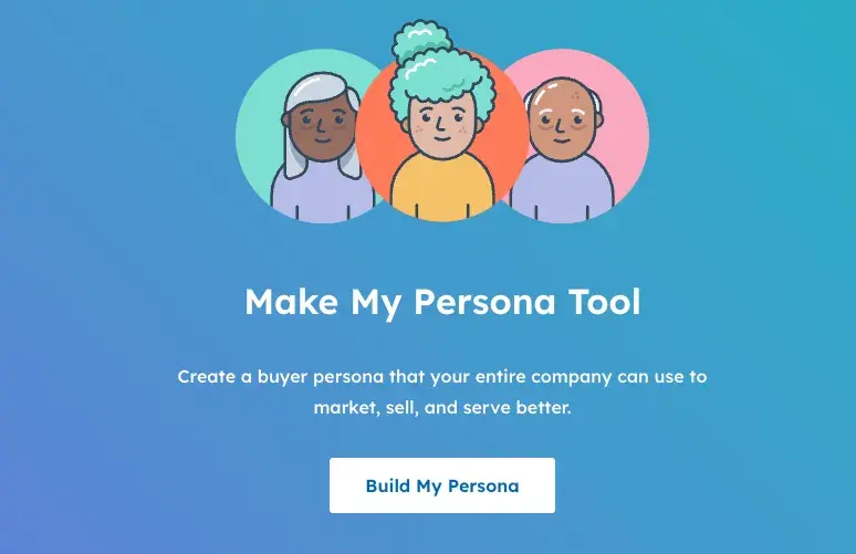 hubspot tool make my persona homepage