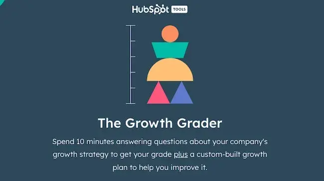 screenshot of hubspot’s growth grader resource