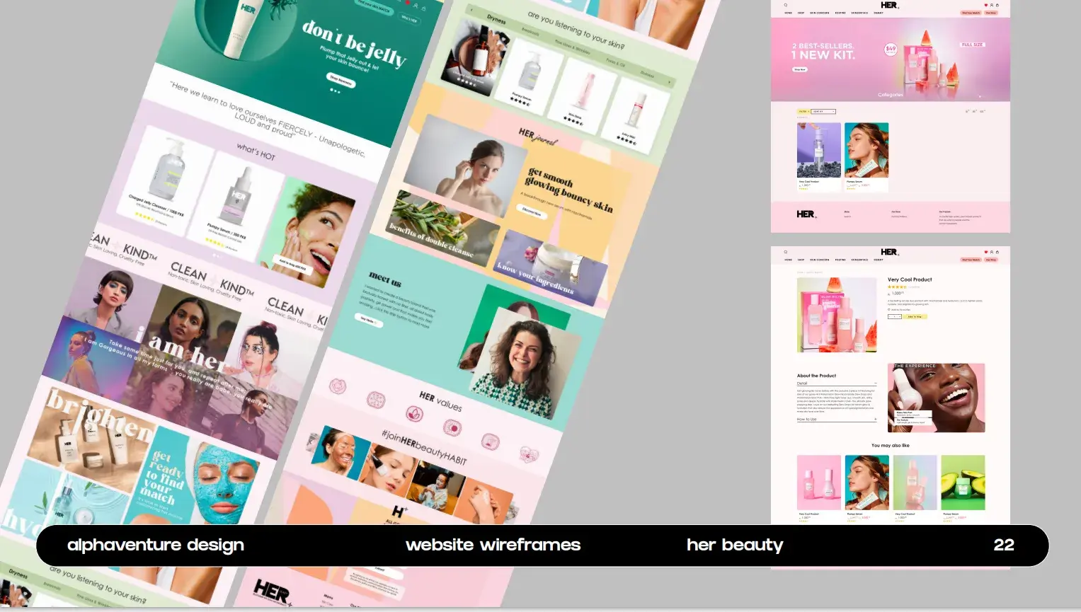 example of colorful website wireframe design