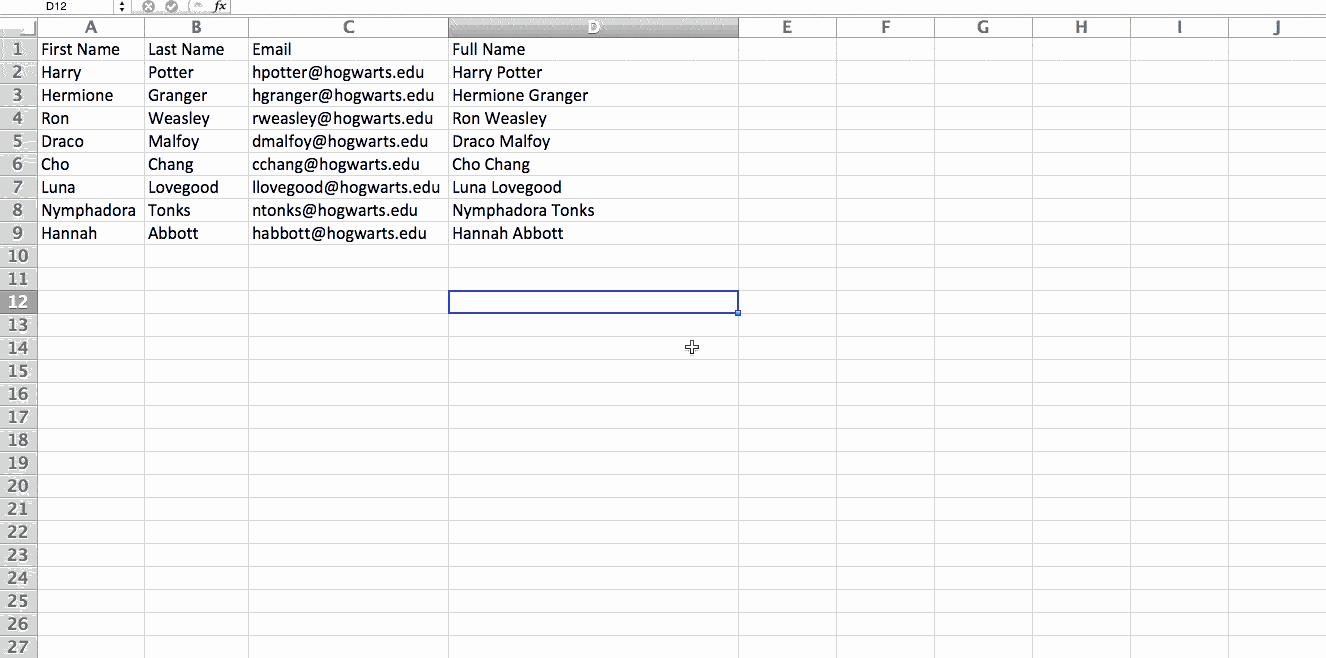 gif of pasting content in excel