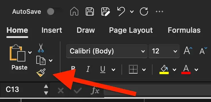 image of excel format painter icon