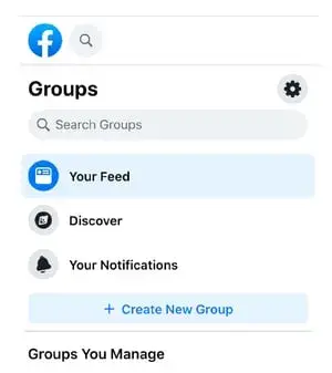 Screenshot showing where Groups appear in your sidebar menu