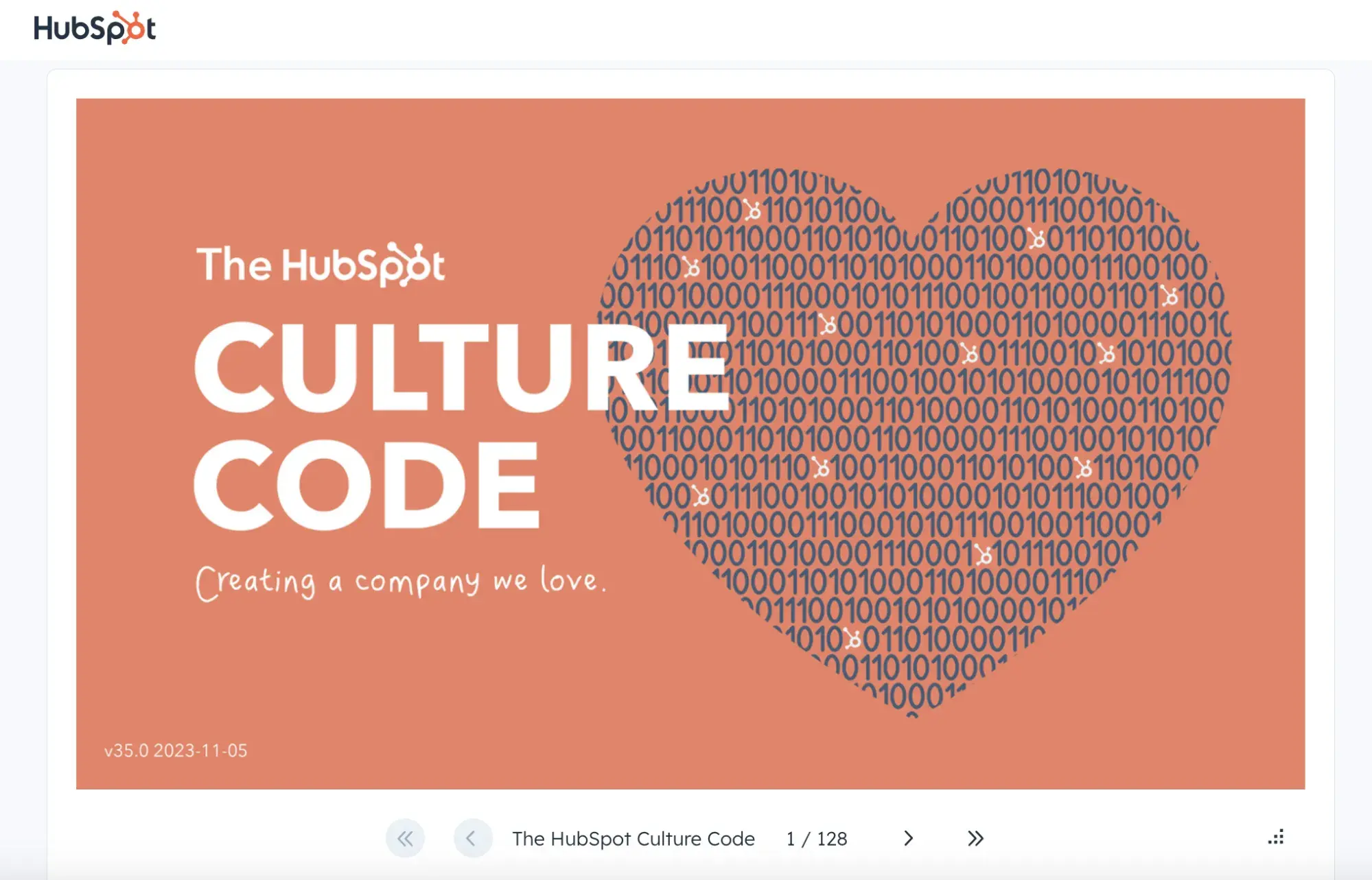 slide presentation blog post example, the HubSpot culture code