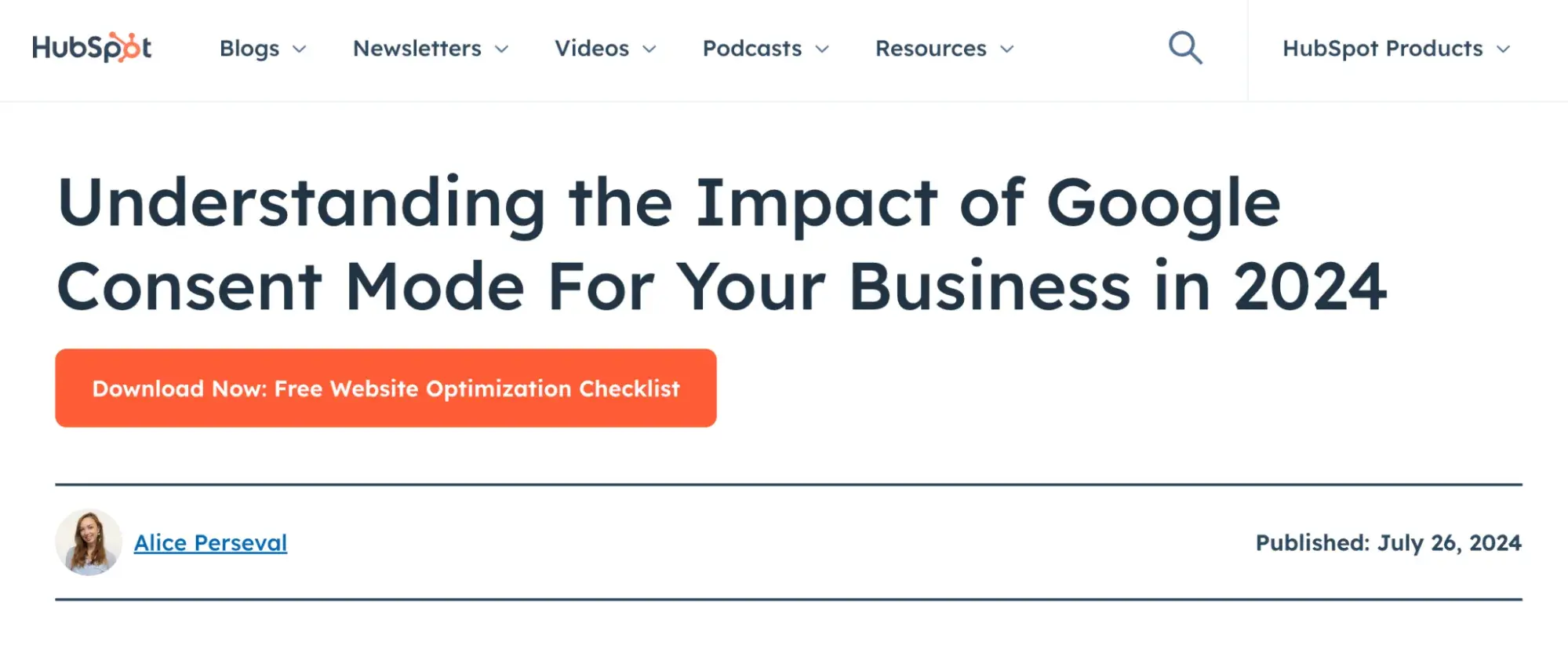 guest blog post example, HubSpot blog, Understanding the Impact of Google Consent Mode For Your Business in 2024