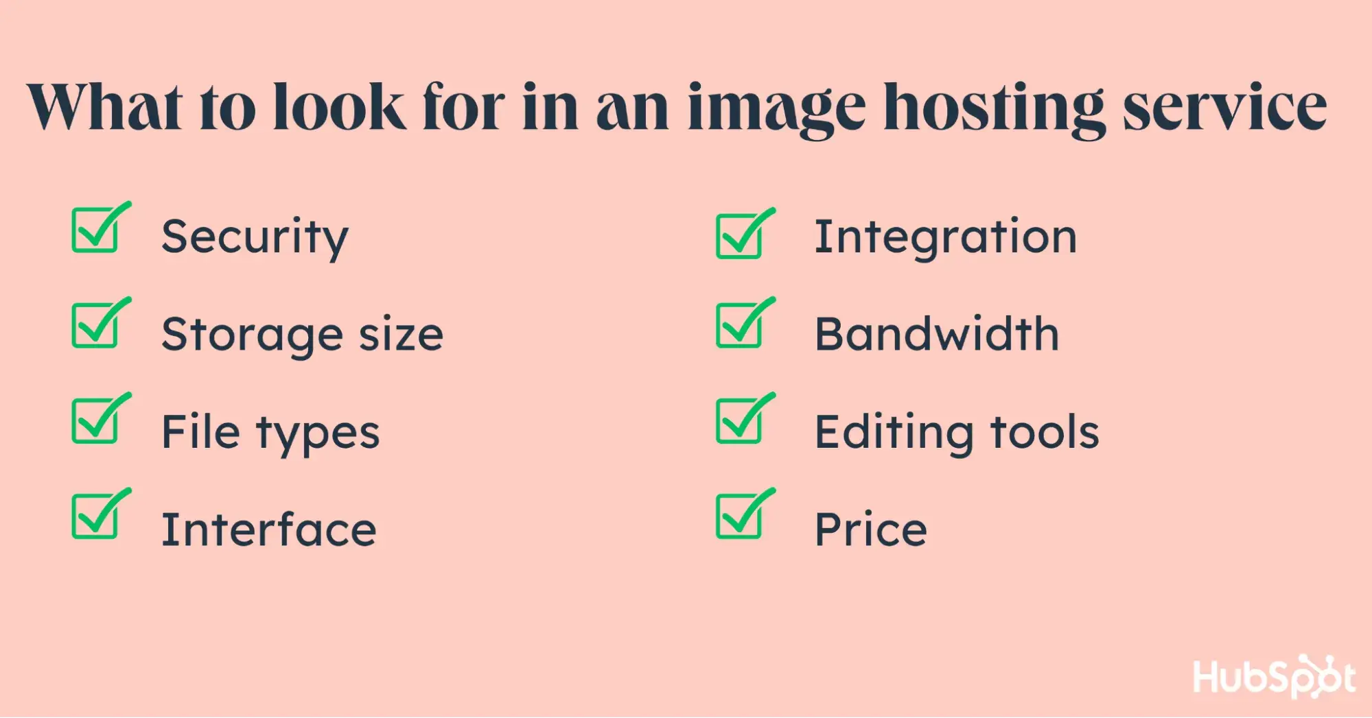 list of what to look for in an image hosting service