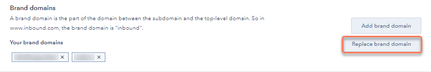 Replace your brand domain