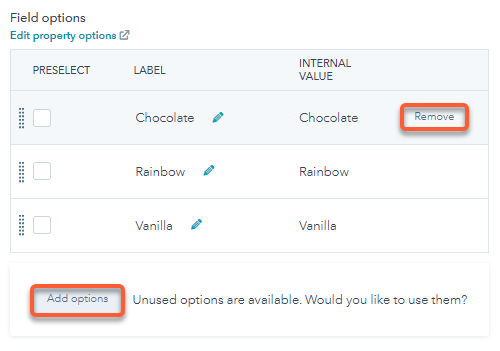 Edit your form fields