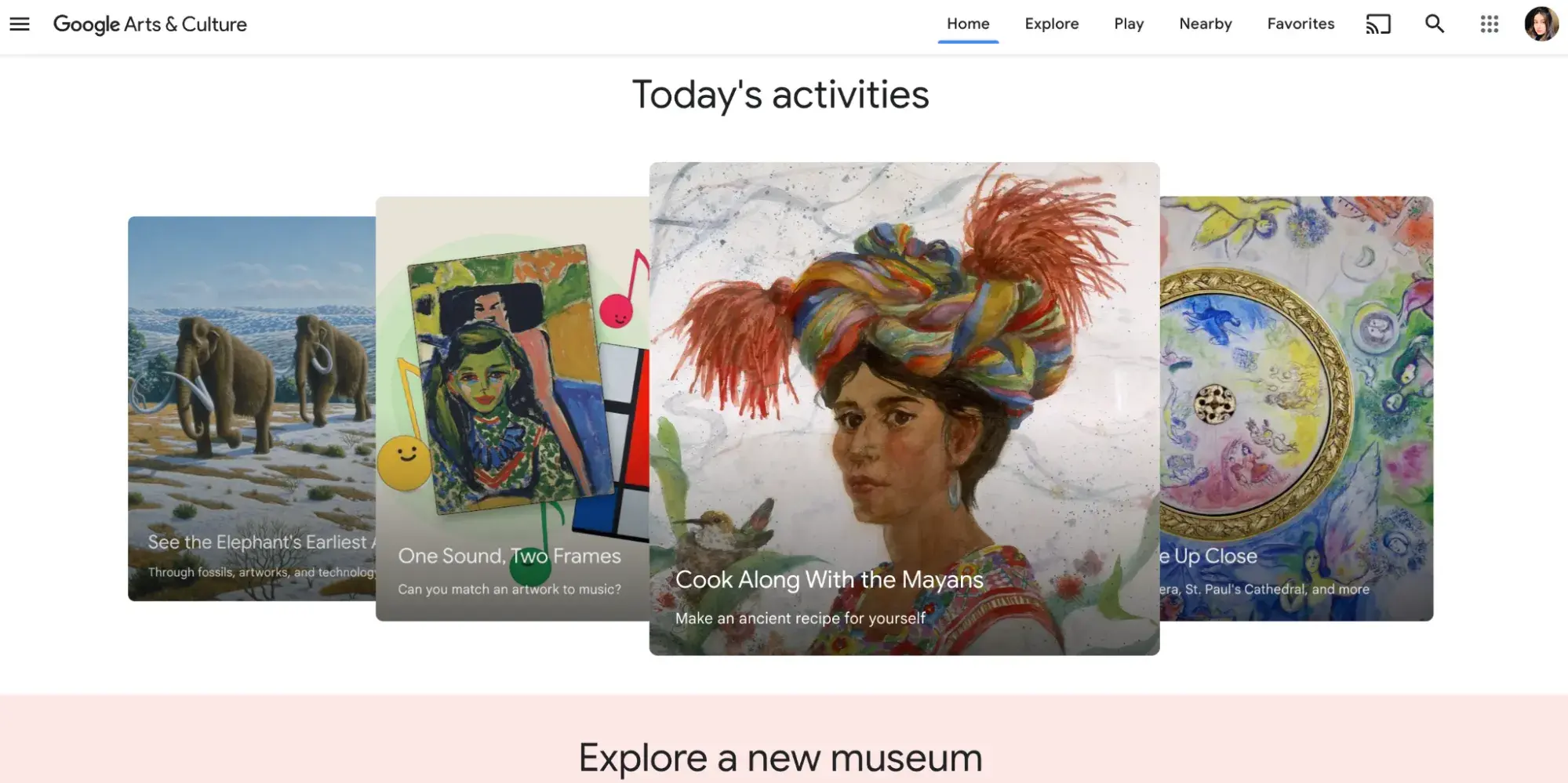 informational website example, Google Arts & Culture