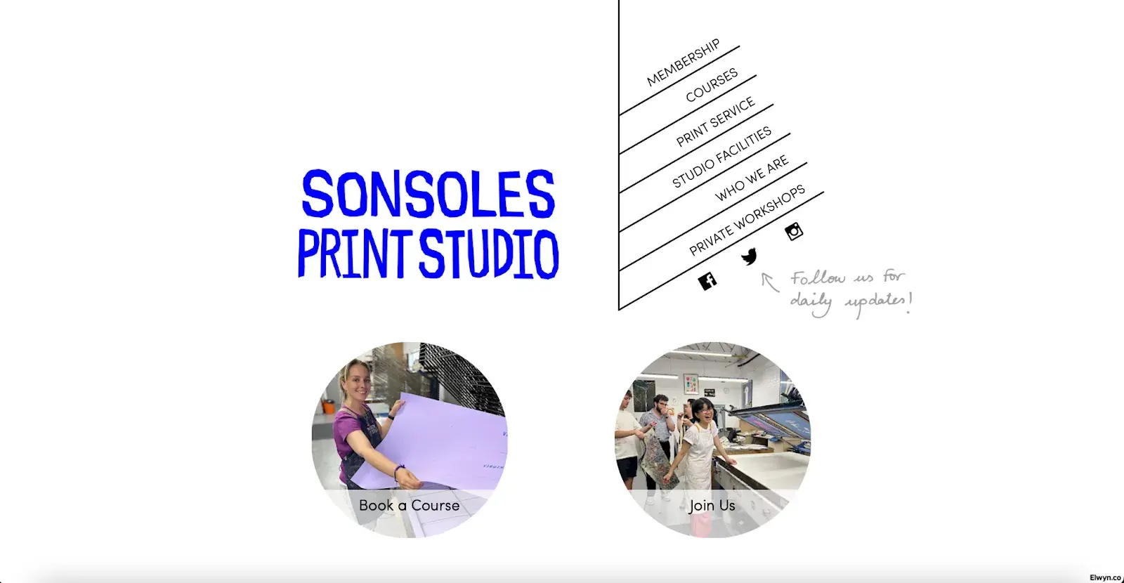 informational website example, Sonsoles Print Studio