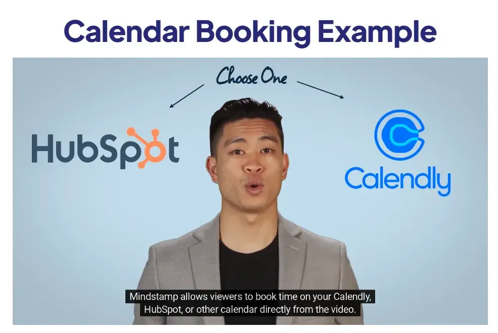 an example of an interactive video format used as a calendar booking tool.