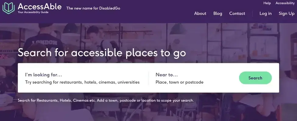 Example of accessible homepage