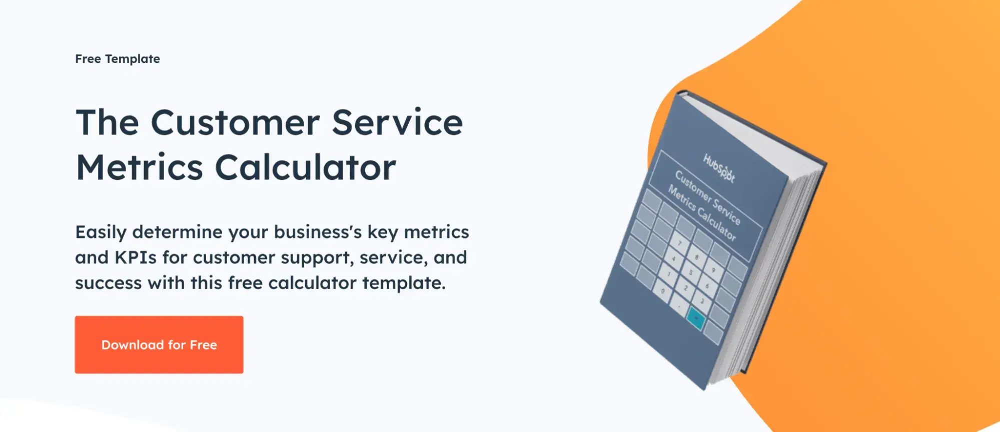 Screencap of HubSpot’s customer service metrics calculator offer.