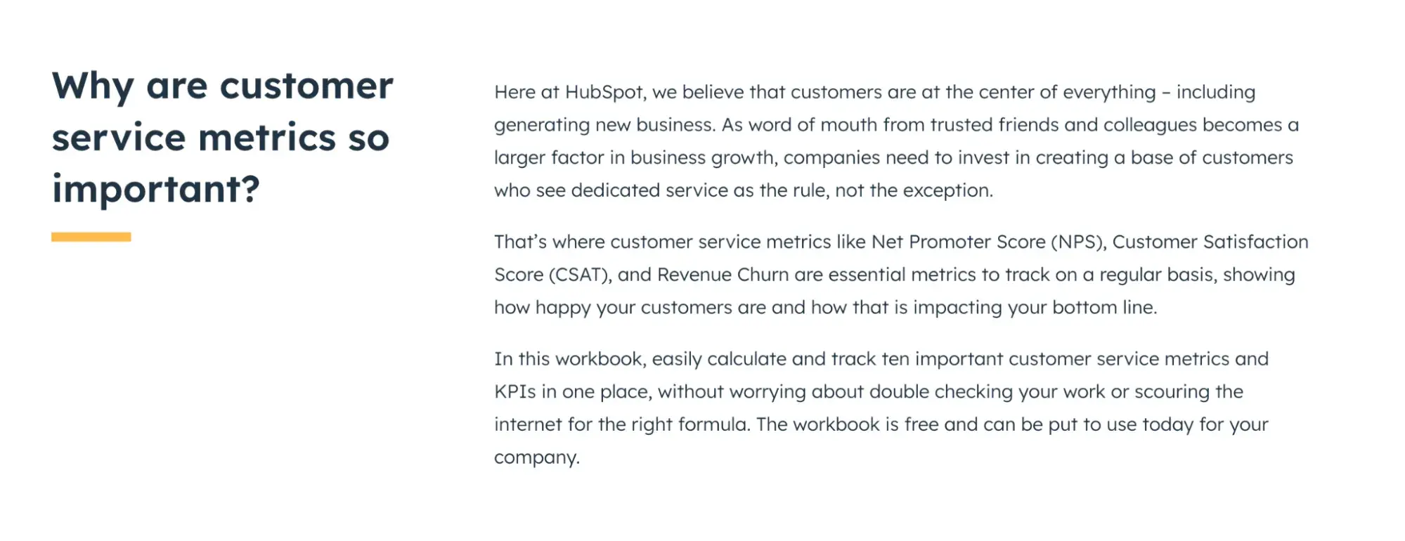 Screencap: “Why are customer service metrics so important?”